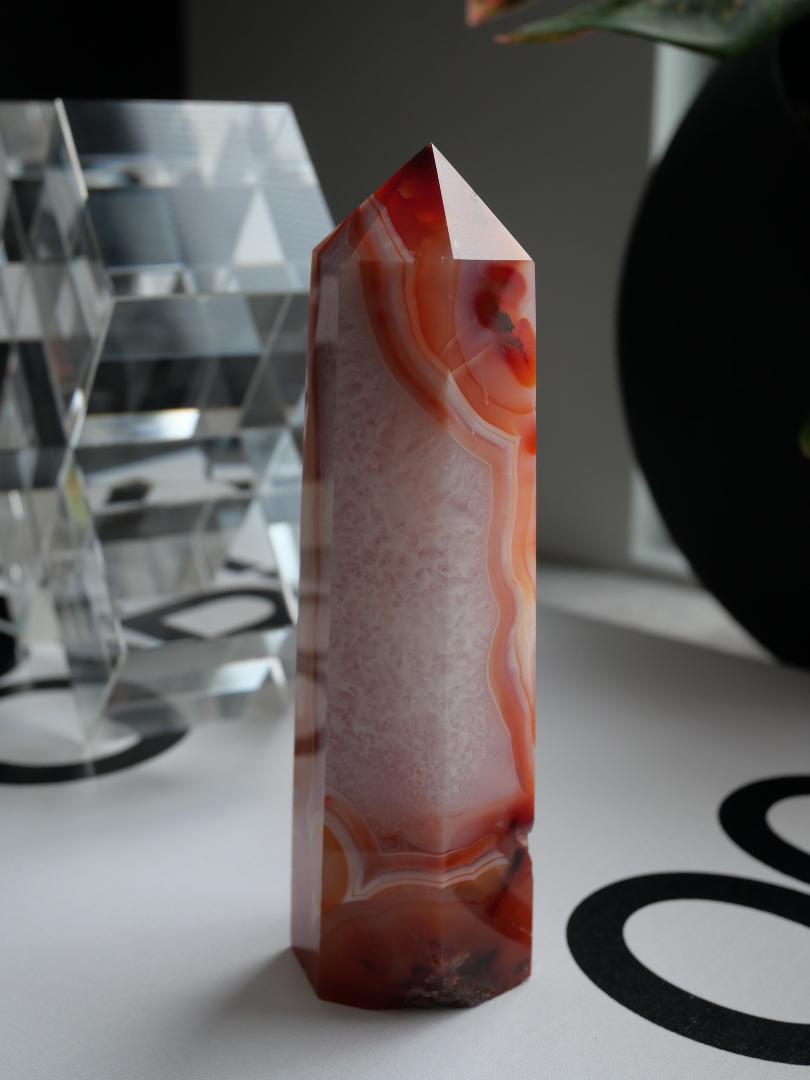 Carnelian Tower with Quartz No 107