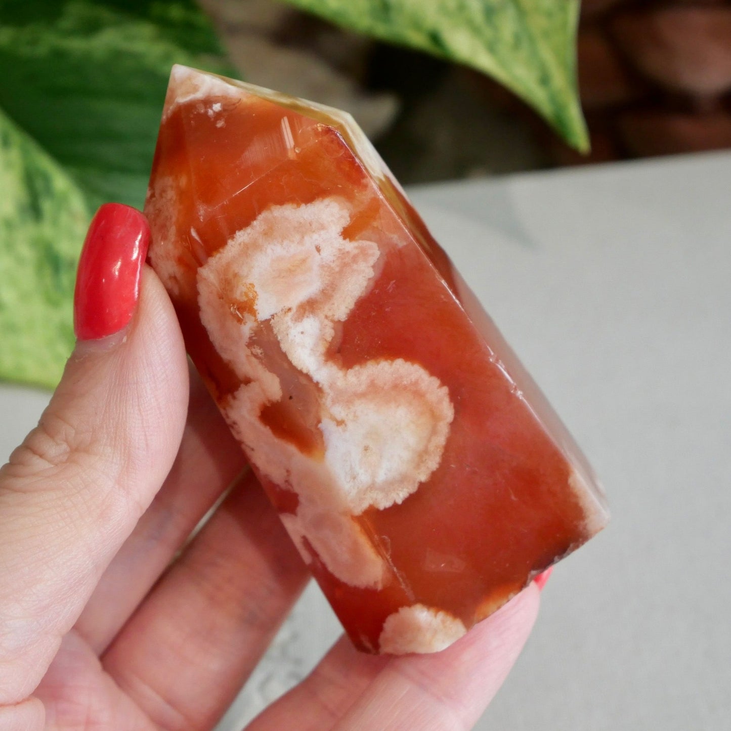 Carnelian with Flower Agate Tower No 91