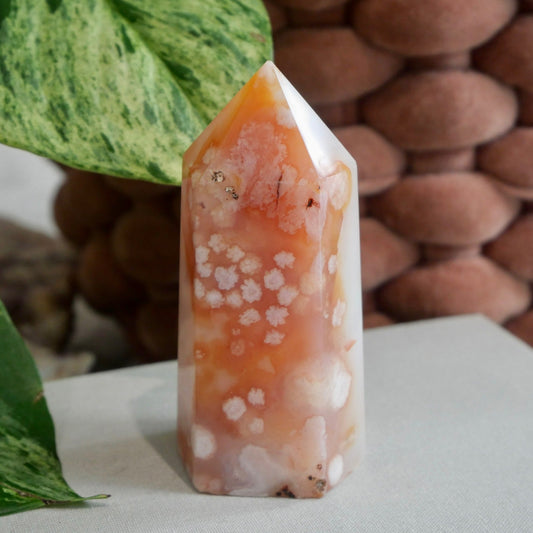 Carnelian with Flower Agate Tower No 92