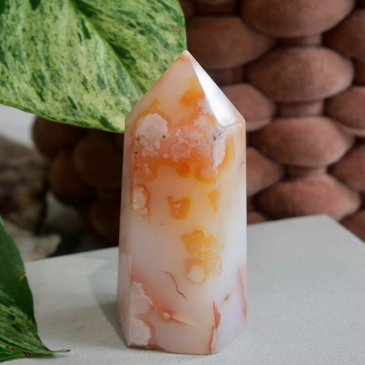 Carnelian with Flower Agate Tower No 92