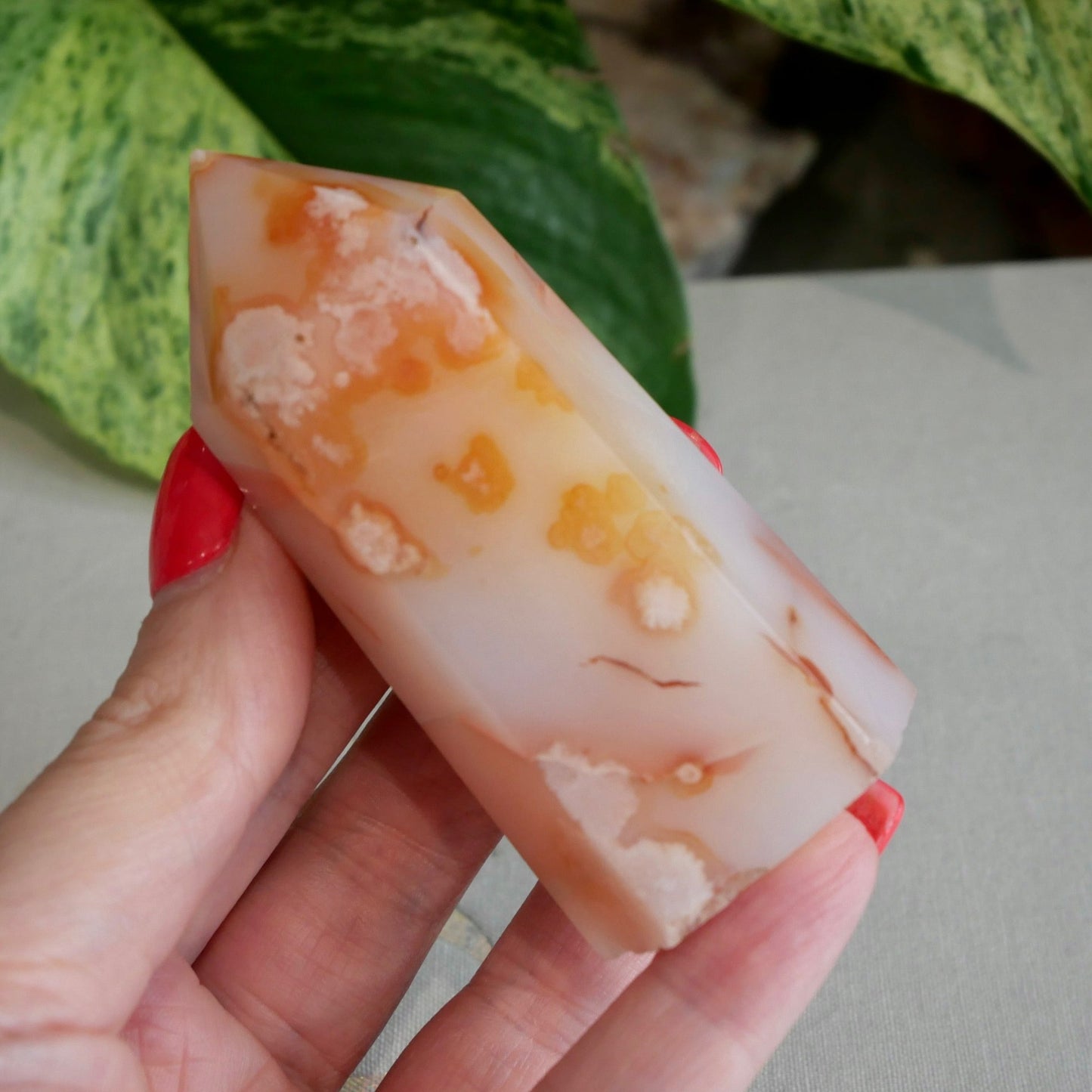 Carnelian with Flower Agate Tower No 92