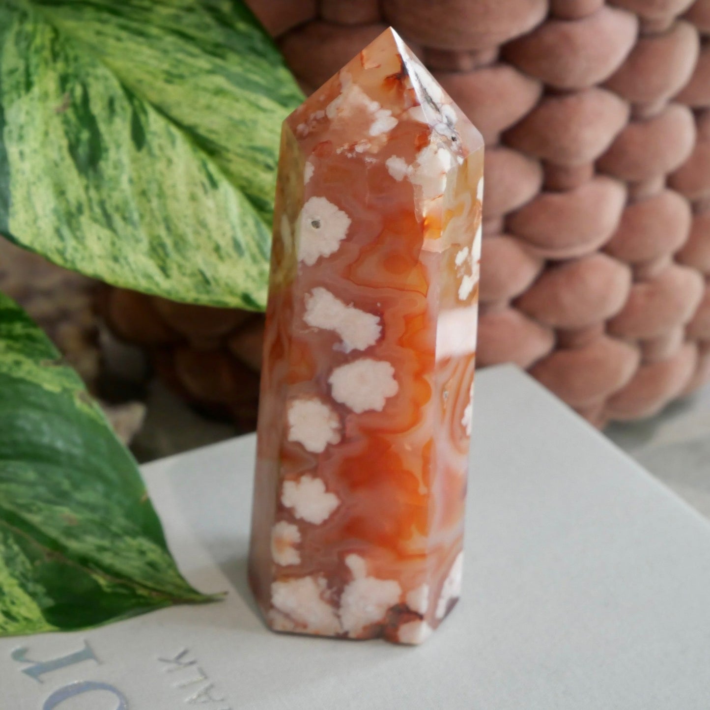 Carnelian with Flower Agate Tower No 94