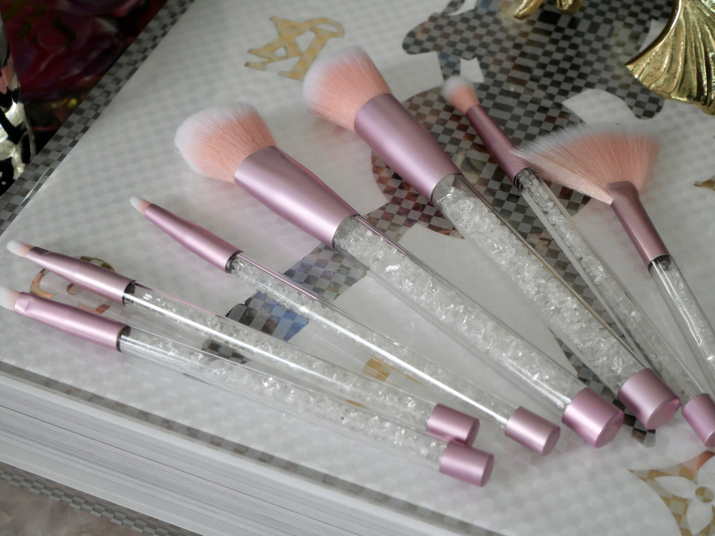 Clear Quartz Set of 7 Make Up Brushes