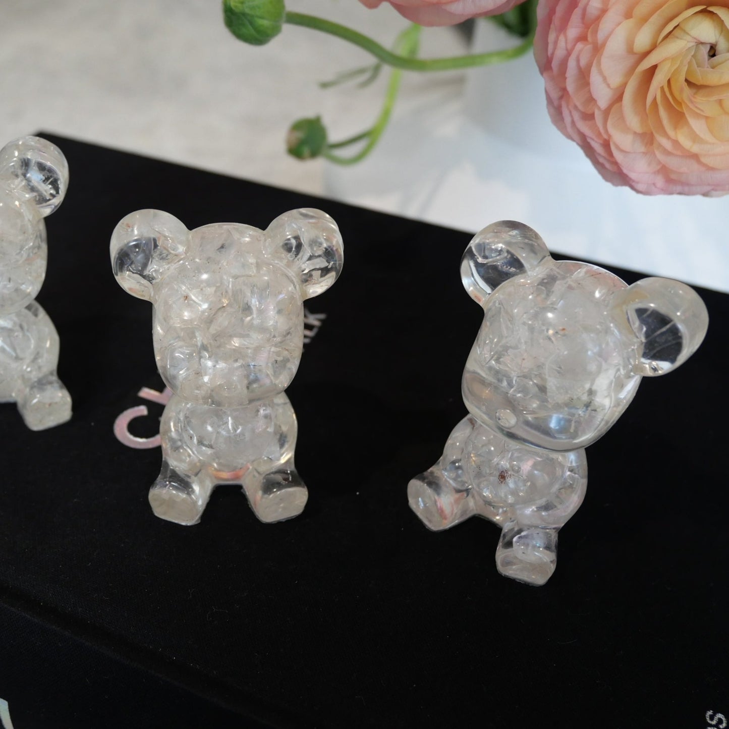 Clear Quartz Resin Bear