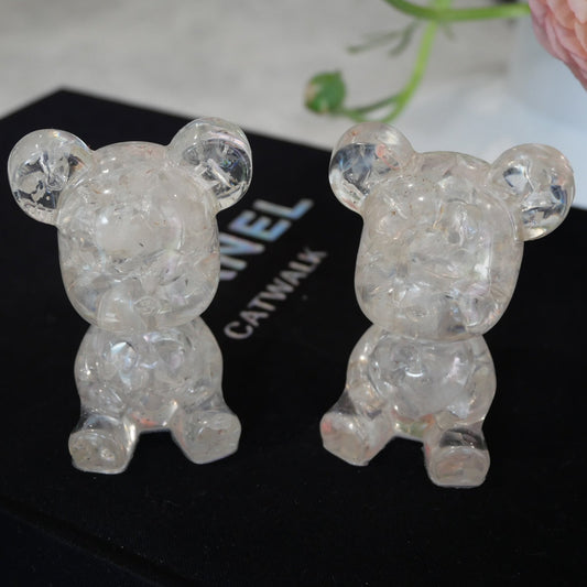 Clear Quartz Resin Bear