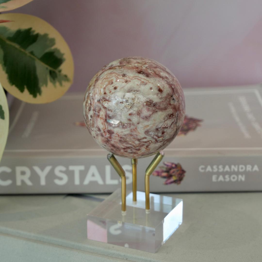 Pink Crazy Lace Agate Sphere No 461