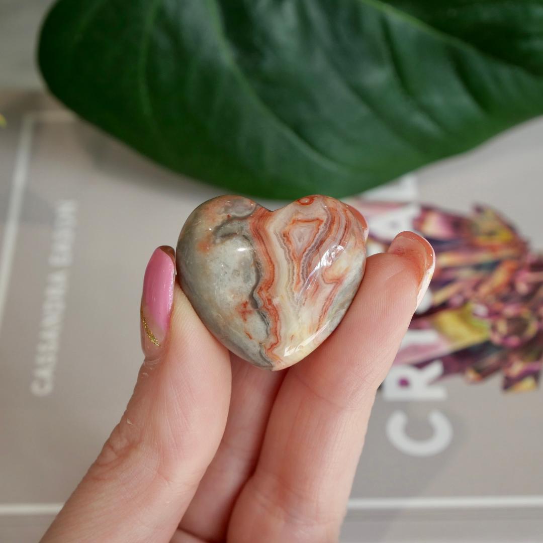 Crazy Lace Agate Small Hearts