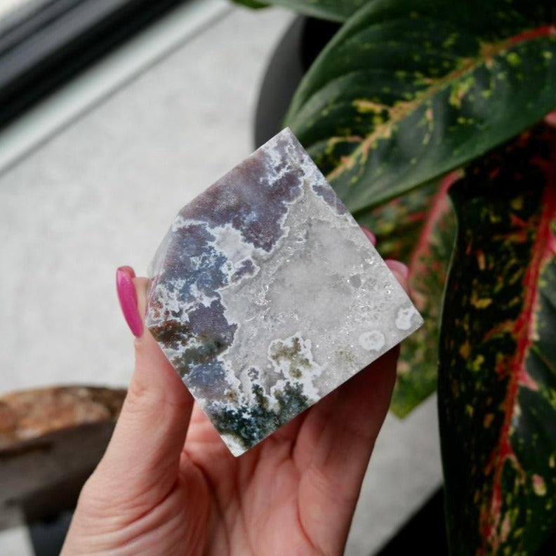 Druzy Pink Ocean Jasper Cube