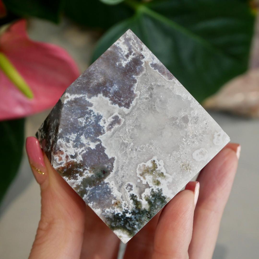 Druzy Pink Ocean Jasper Cube