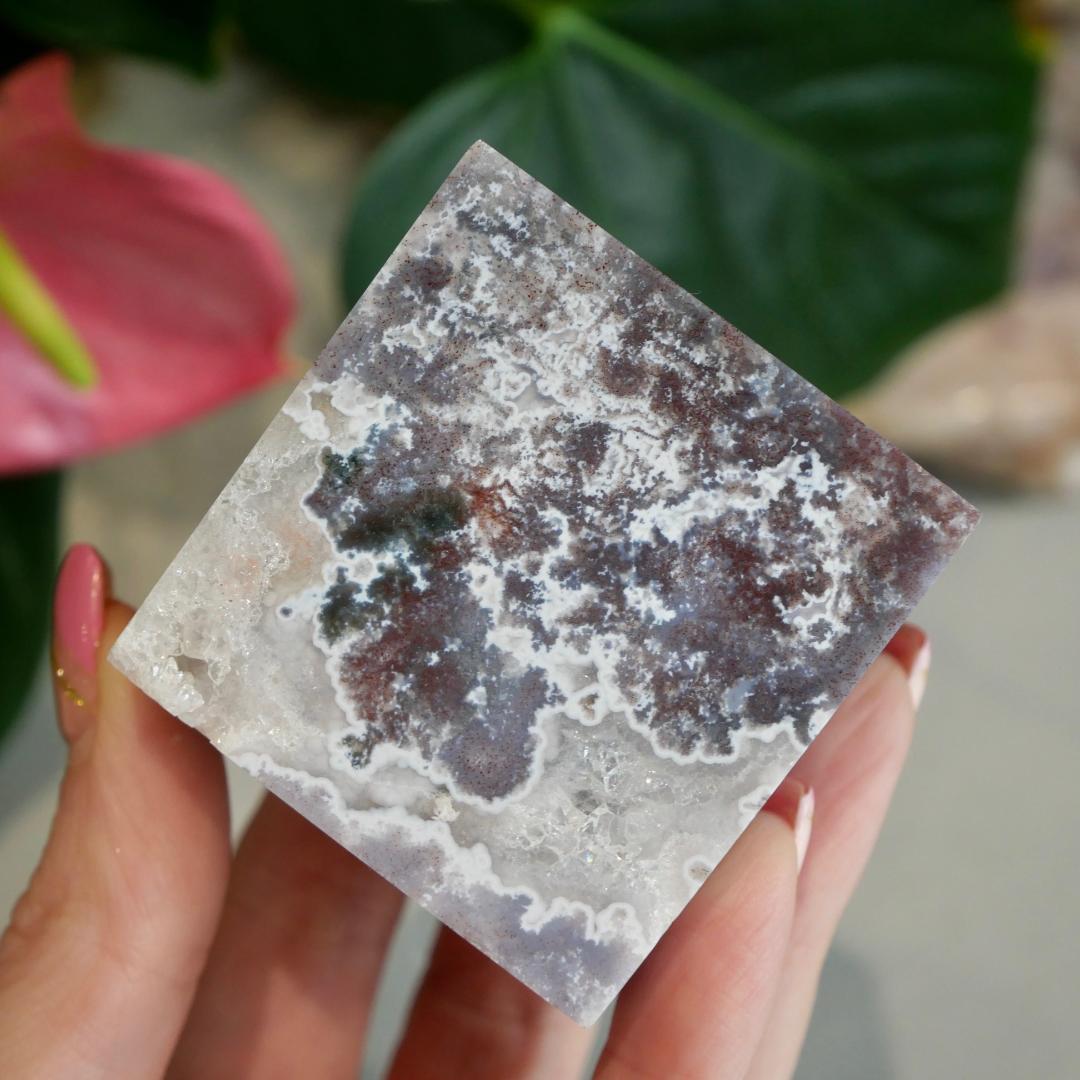 Druzy Pink Ocean Jasper Cube