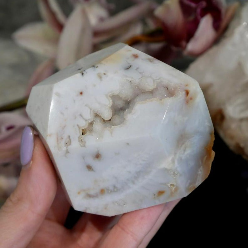 White Druzy Ocean Jasper Free Form No 253