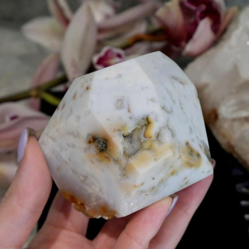 White Druzy Ocean Jasper Free Form No 253