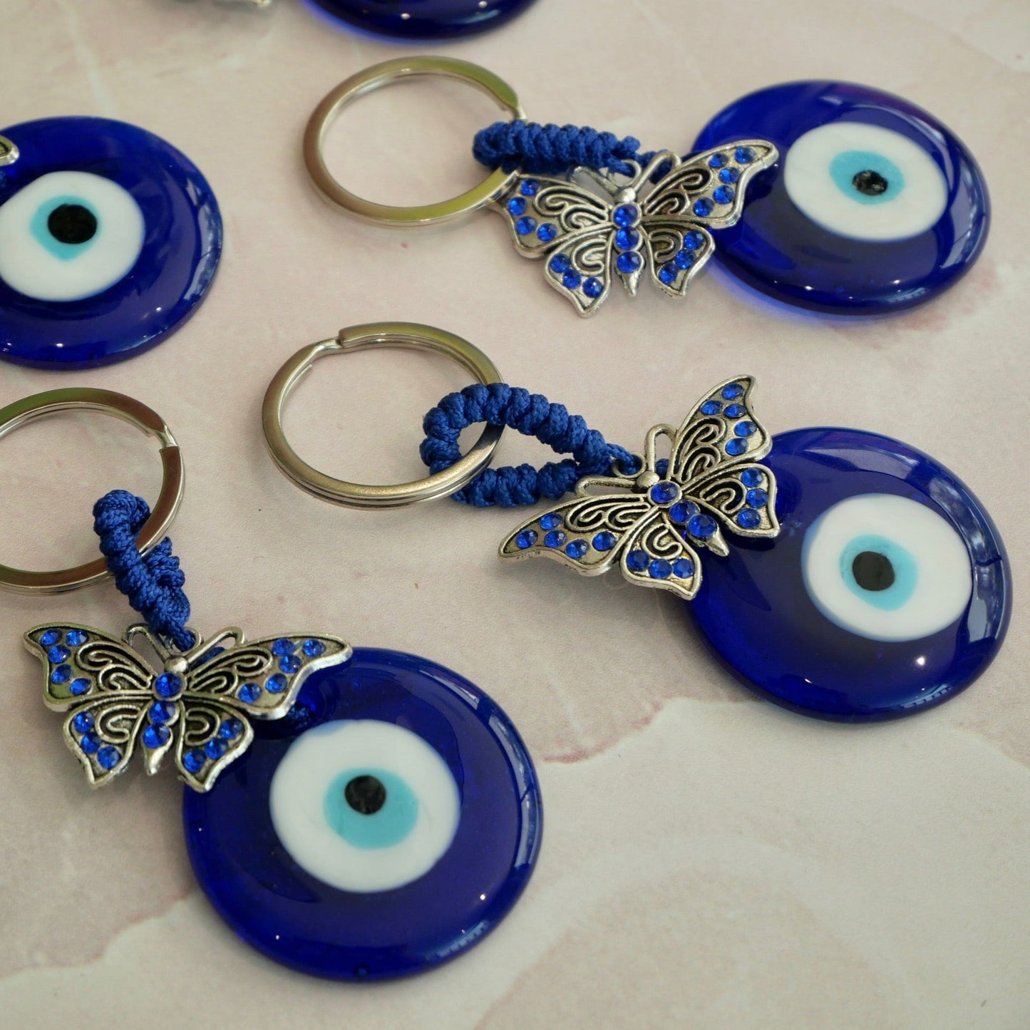 Evil Eye with Butterfly Key Charm