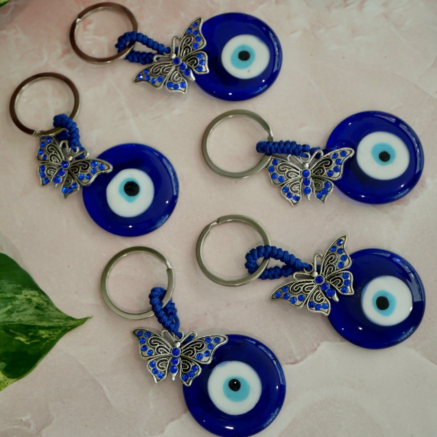 Evil Eye with Butterfly Key Charm