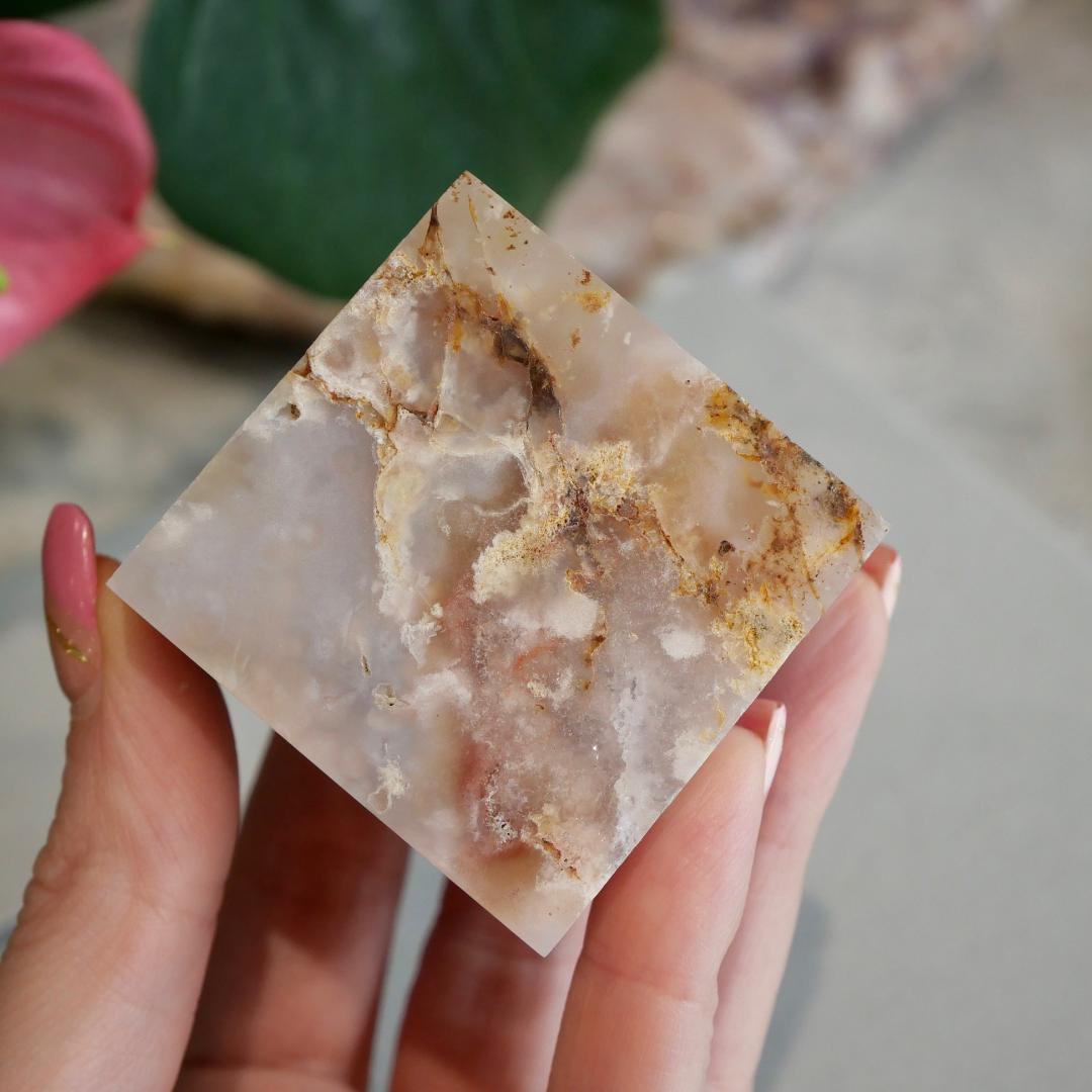 Druzy Flower Agate 46mm Cube No 143