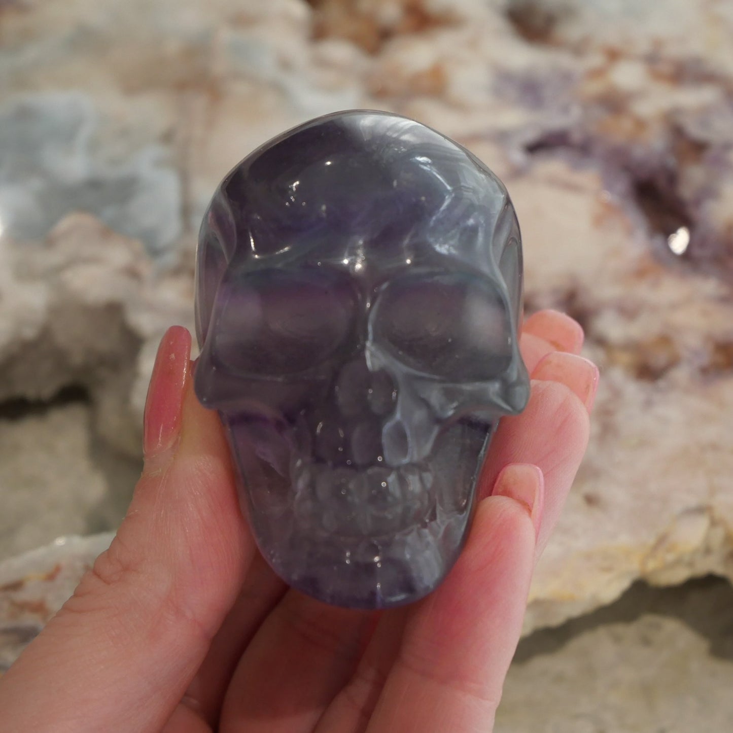 Rainbow Fluorite with Mica Skull