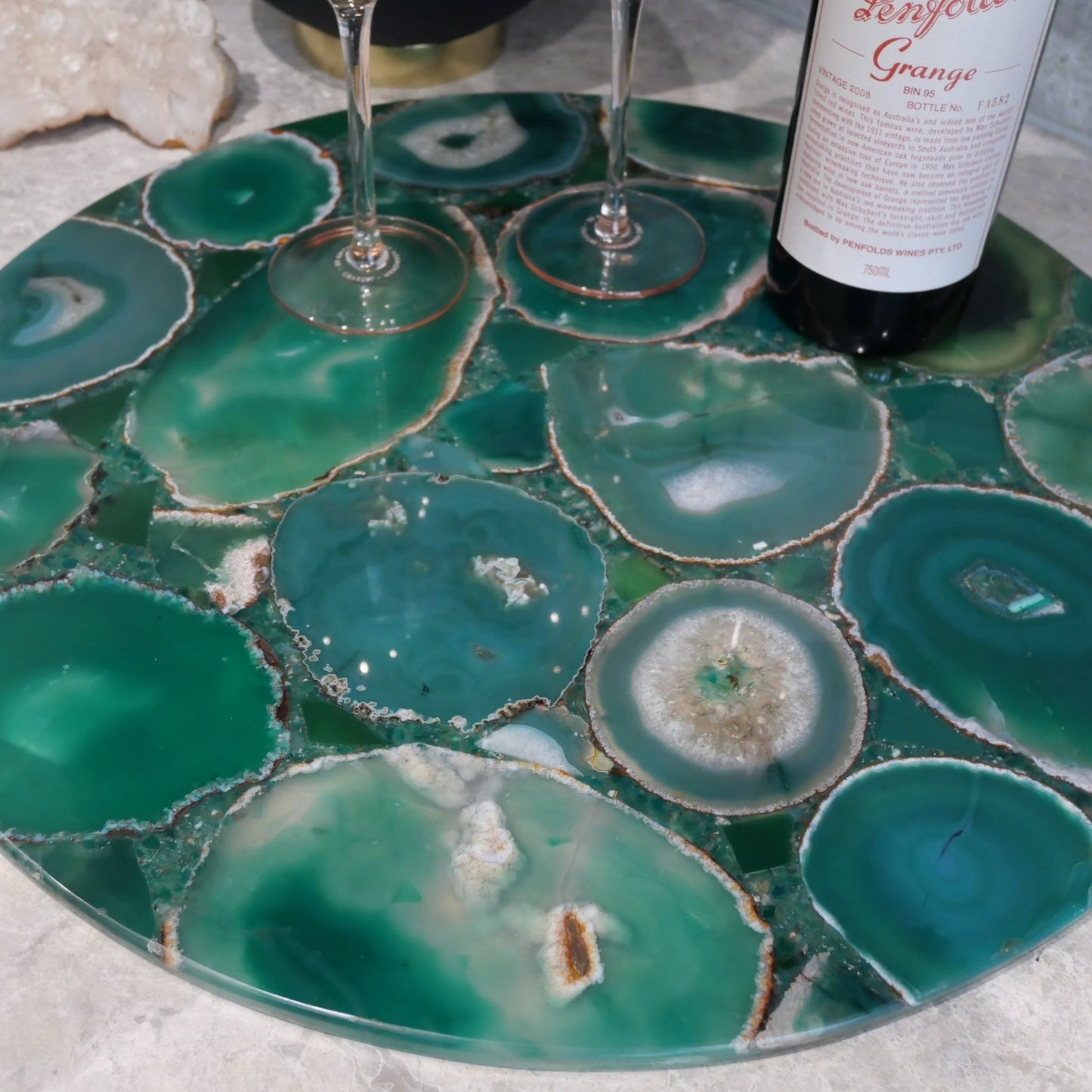 Green Agate Round 450mm Platter