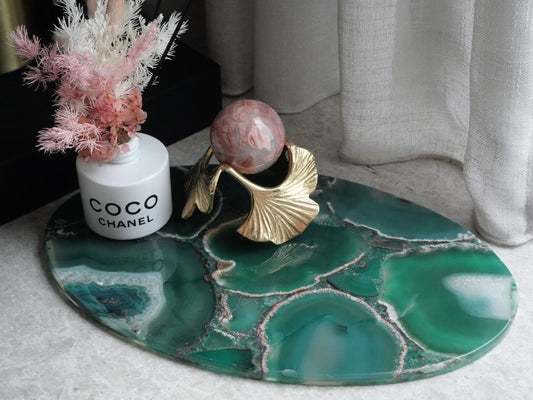 Green Agate Oval Platter