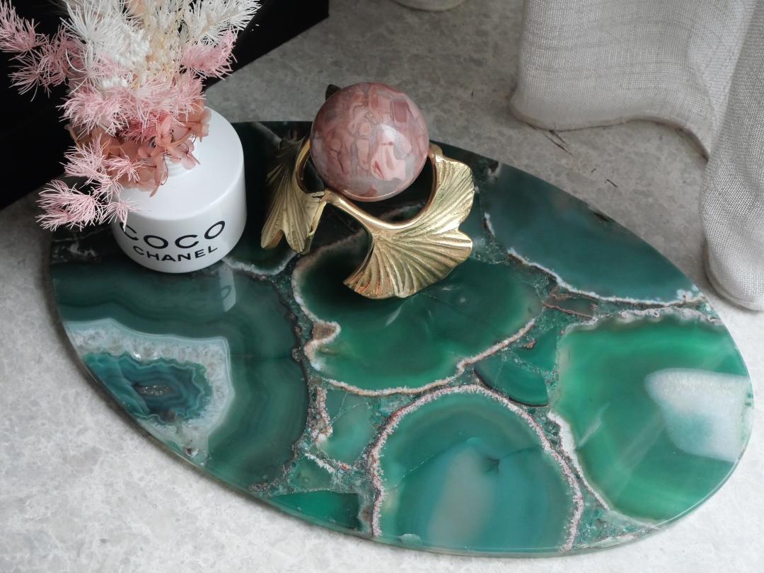 Green Agate Oval Platter