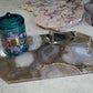 Grey Agate Rectangle Platter with angled edges