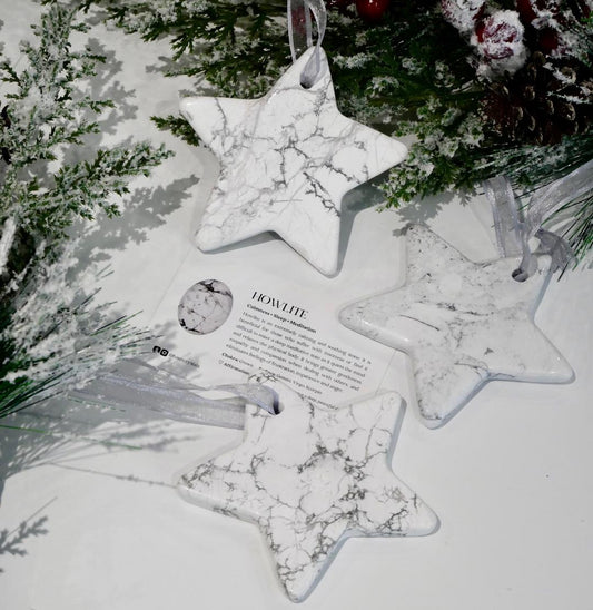 Howlite Christmas Star Hanging Decoration