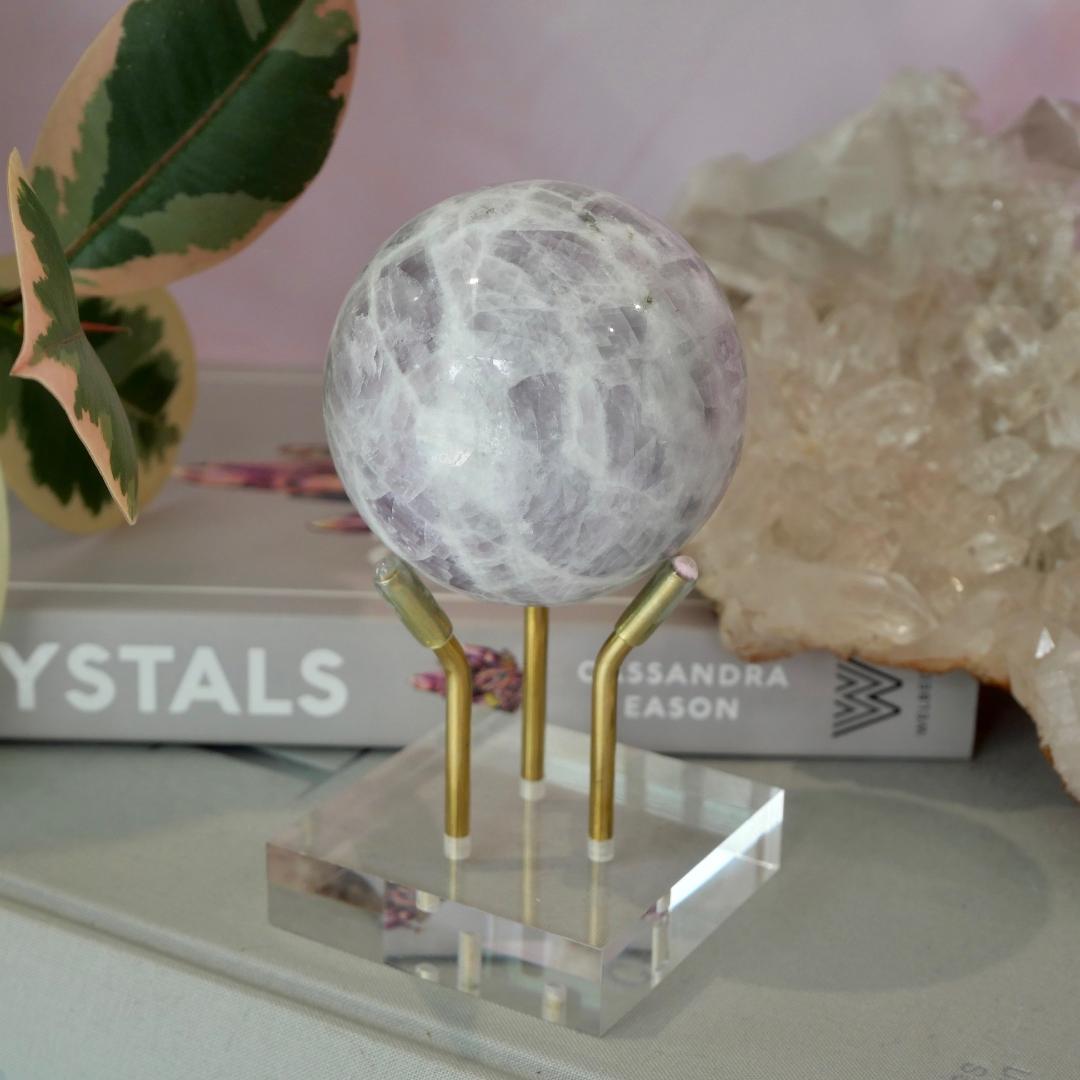 Kunzite with Pyrite Sphere No 448