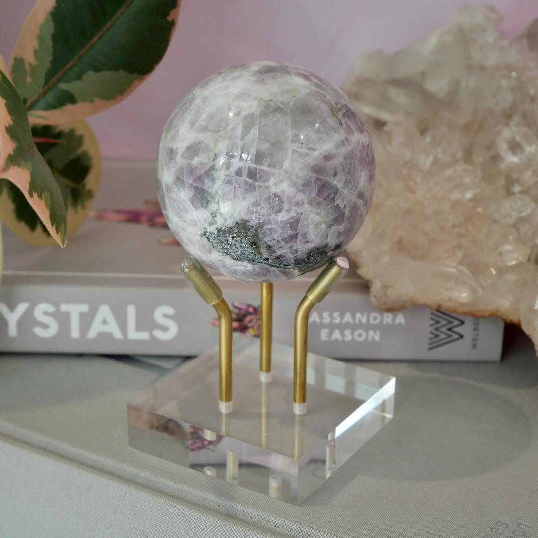 Kunzite with Pyrite Sphere No 448