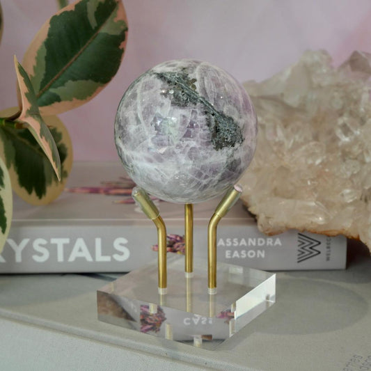 Kunzite with Pyrite Sphere No 448