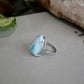 Larimar Teardrop Adjustable Ring No 89