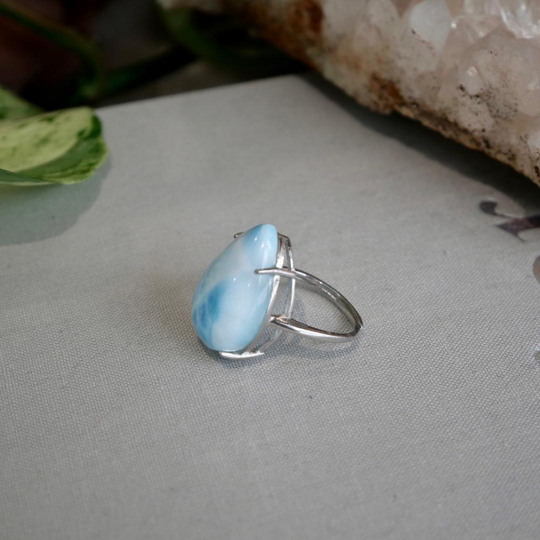 Larimar Teardrop Adjustable Ring No 89