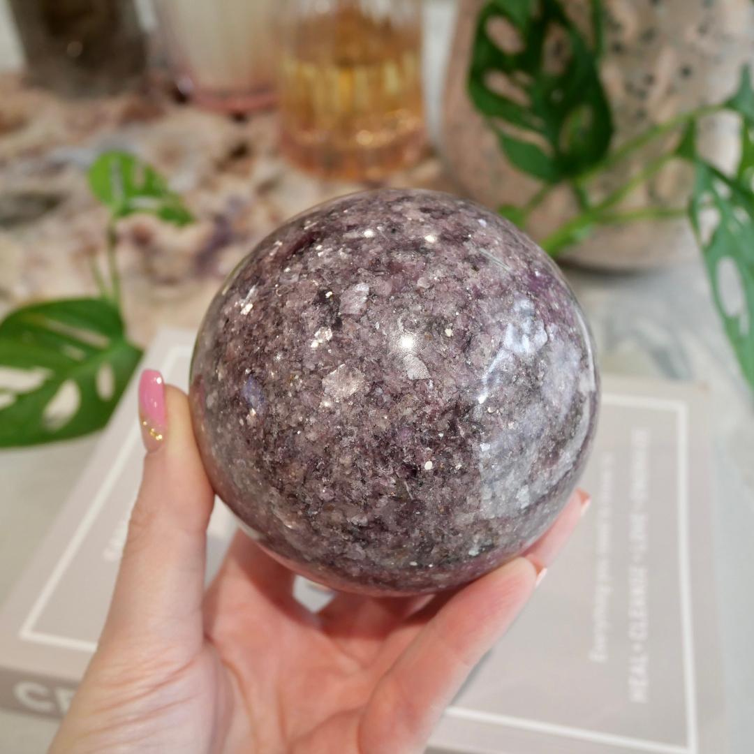 Lepidolite Sphere 89mm No 26