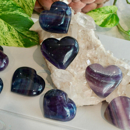 Rainbow Fluorite Medium Hearts