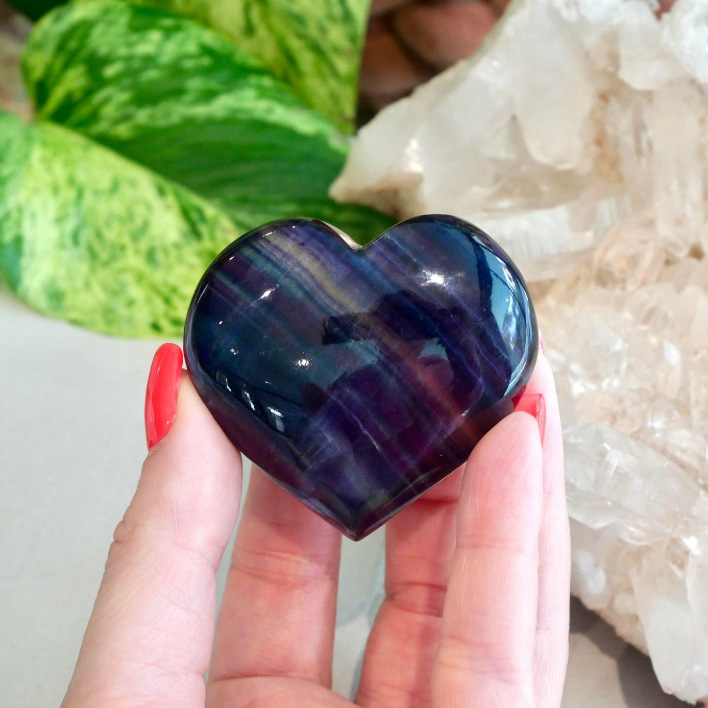 Rainbow Fluorite Medium Hearts