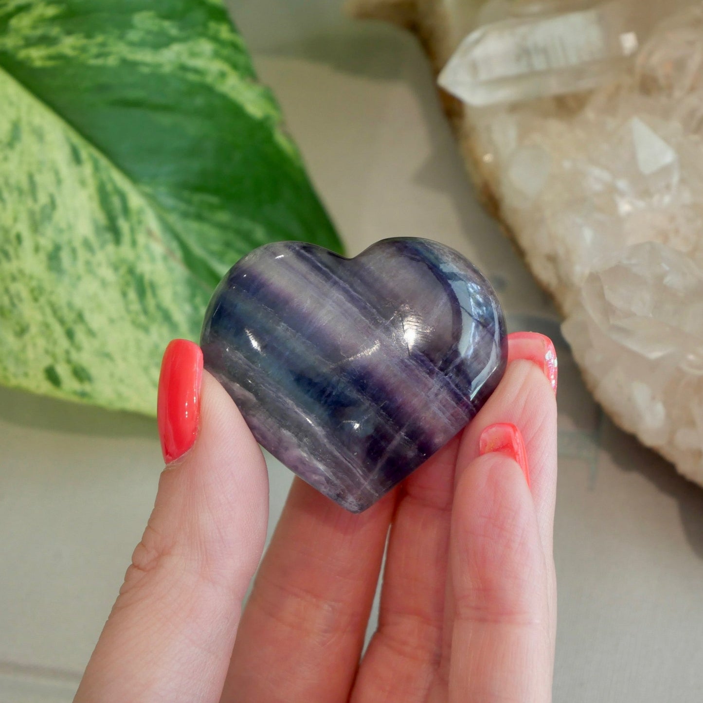 Rainbow Fluorite Small Hearts