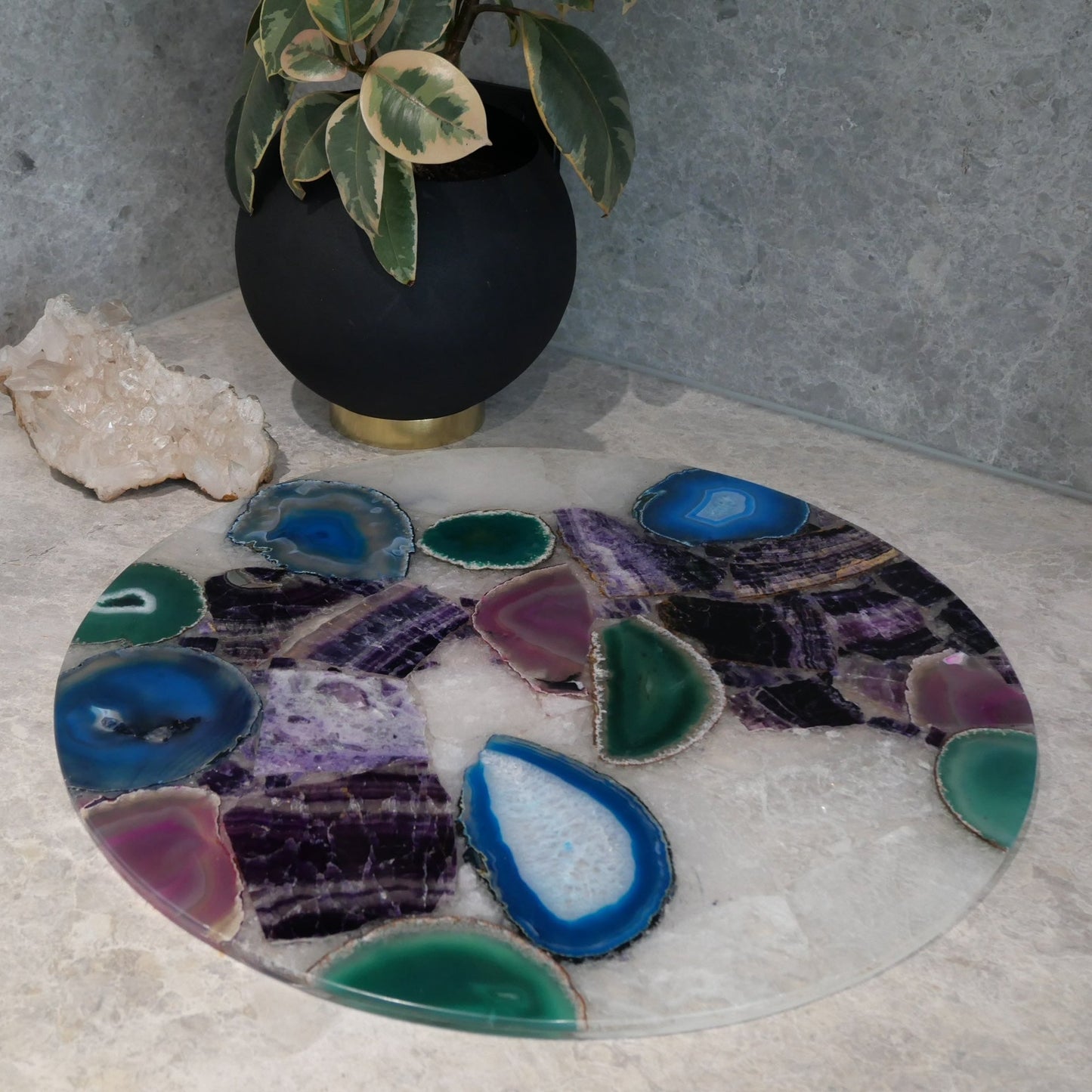 Multi Agate Round 450mm Platter