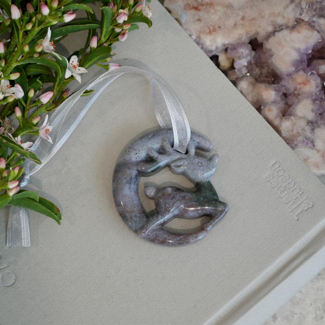 Ocean Jasper Reindeer Hanging Decoration No 10