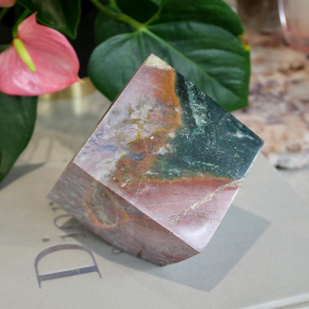 Ocean Jasper 78mm Cube No 104