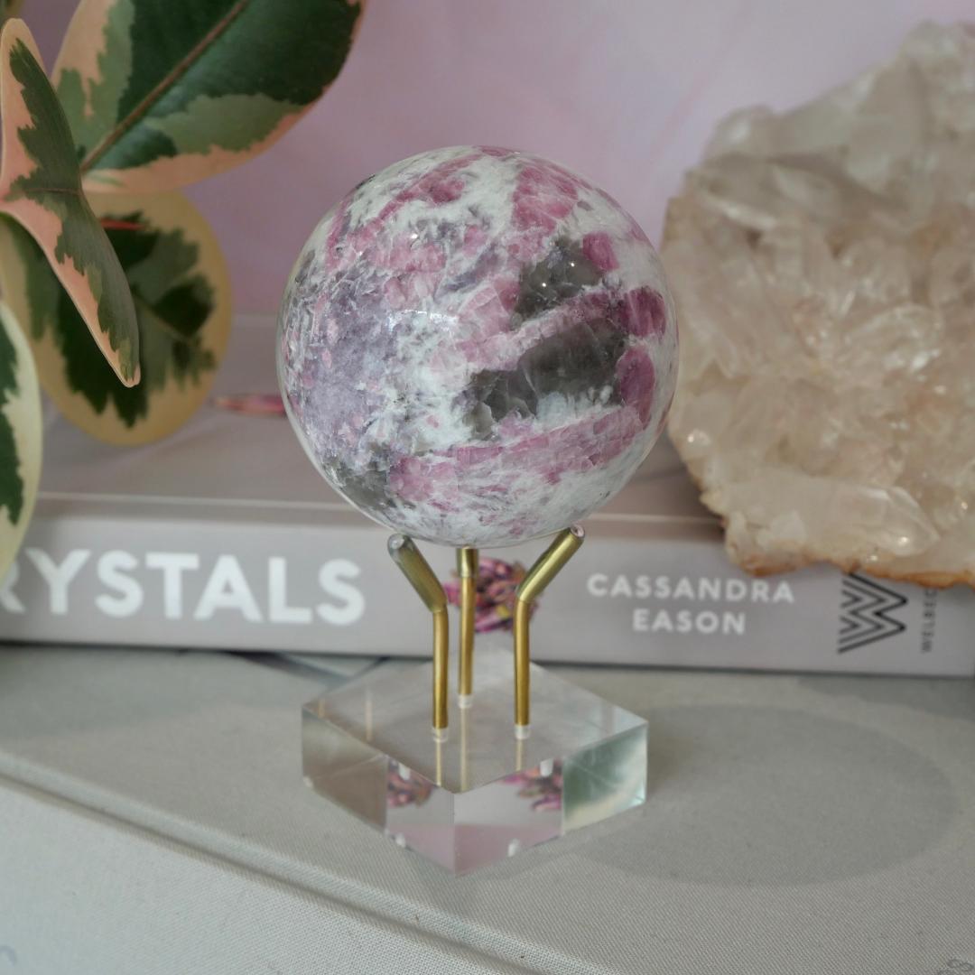 Lepidolite, Pink Tourmaline & Smokey Quartz Sphere No 425