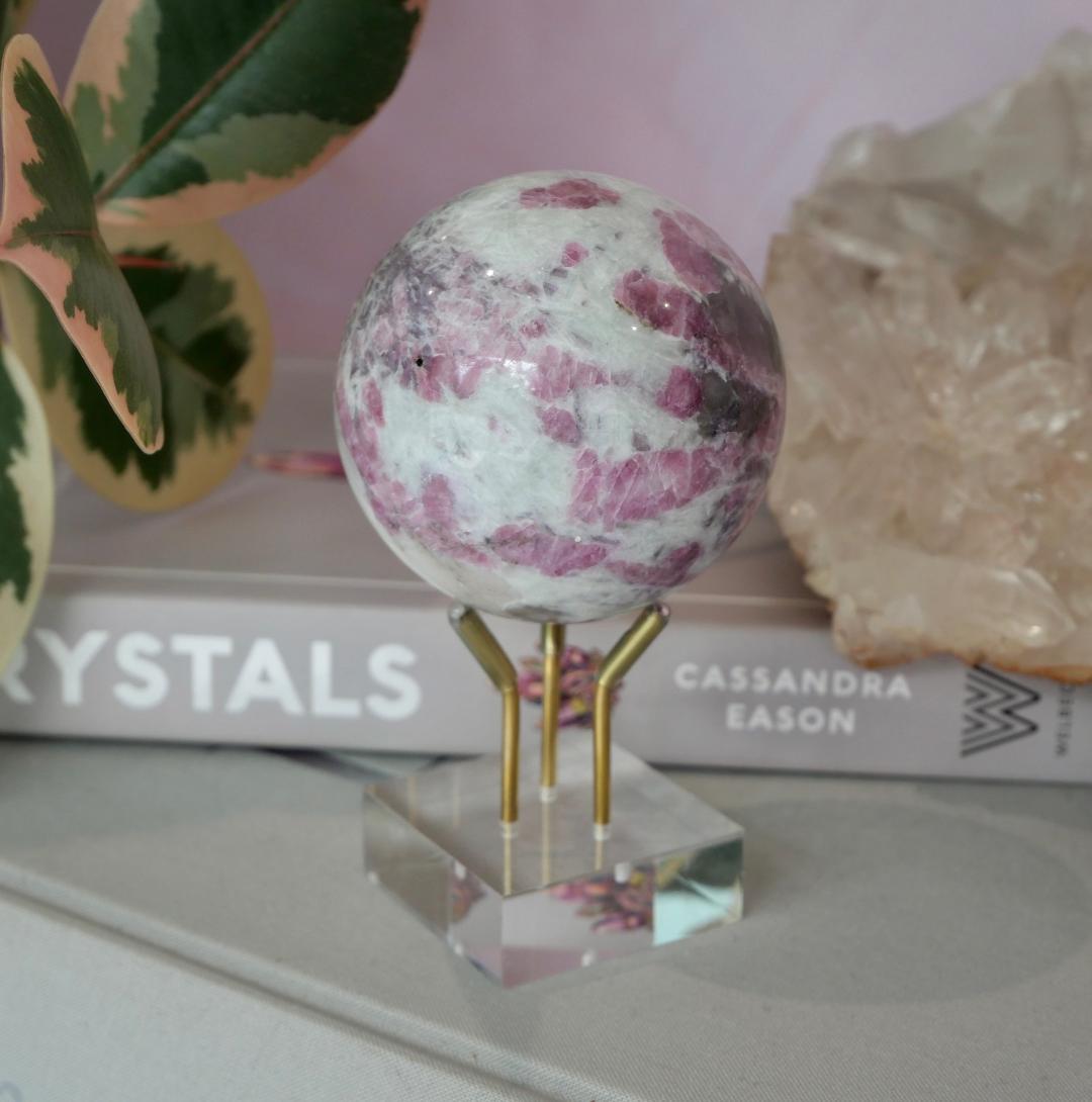 Lepidolite, Pink Tourmaline & Smokey Quartz Sphere No 425