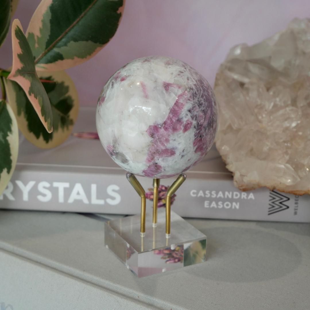 Lepidolite, Pink Tourmaline & Smokey Quartz Sphere No 425