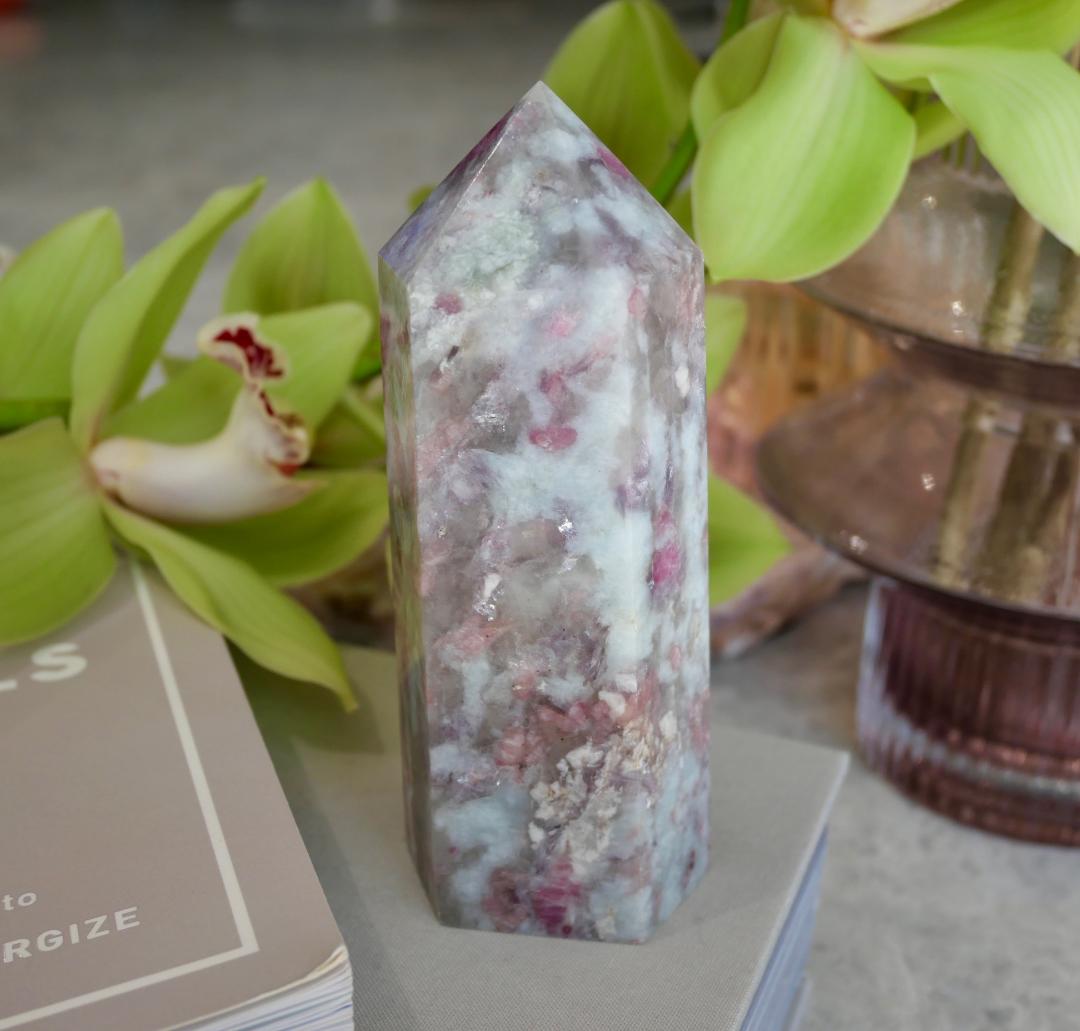 Pegmatite Tower - Lepidolite, Pink Tourmaline & Smokey Quartz No 44