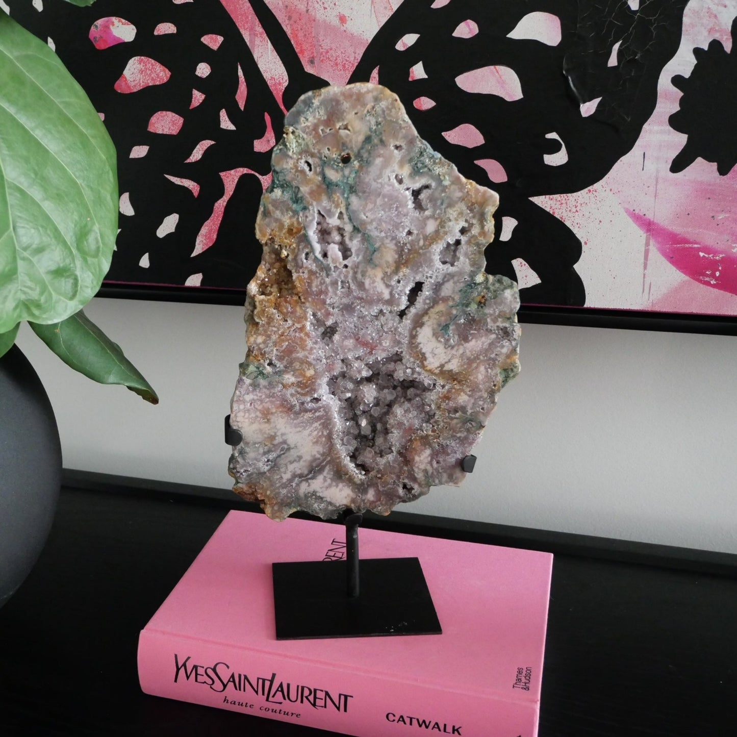 Pink Amethyst High Grade Slab on a Stand No 302