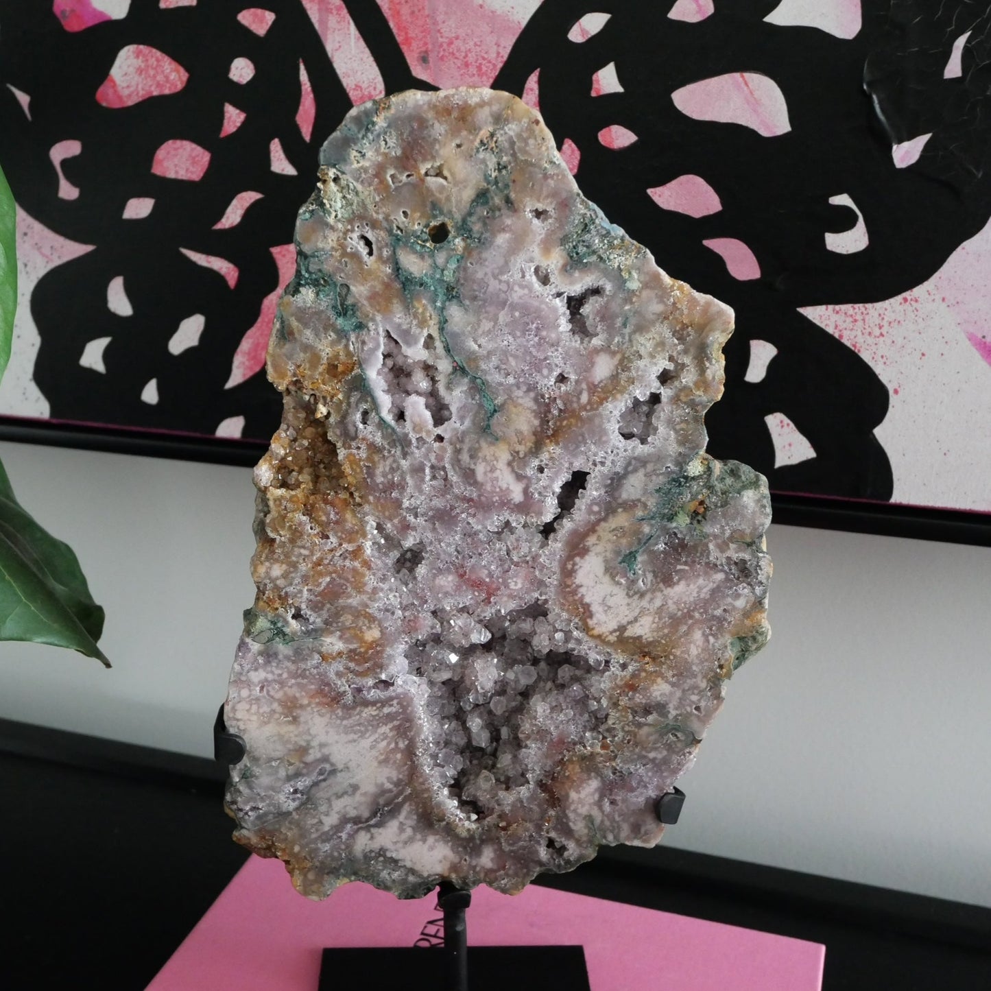 Pink Amethyst High Grade Slab on a Stand No 302