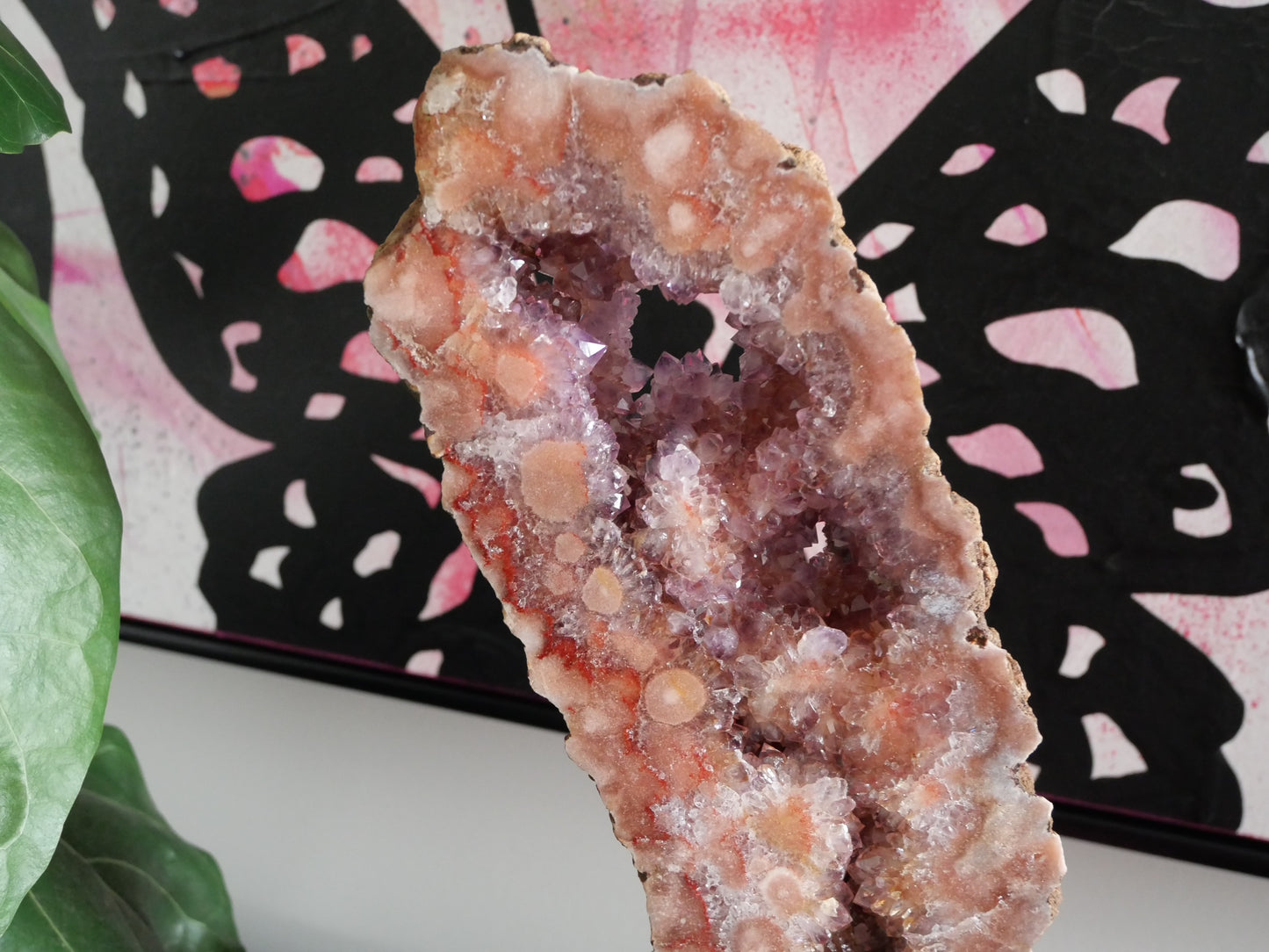 Pink Amethyst High Grade Slab on a Stand No 304