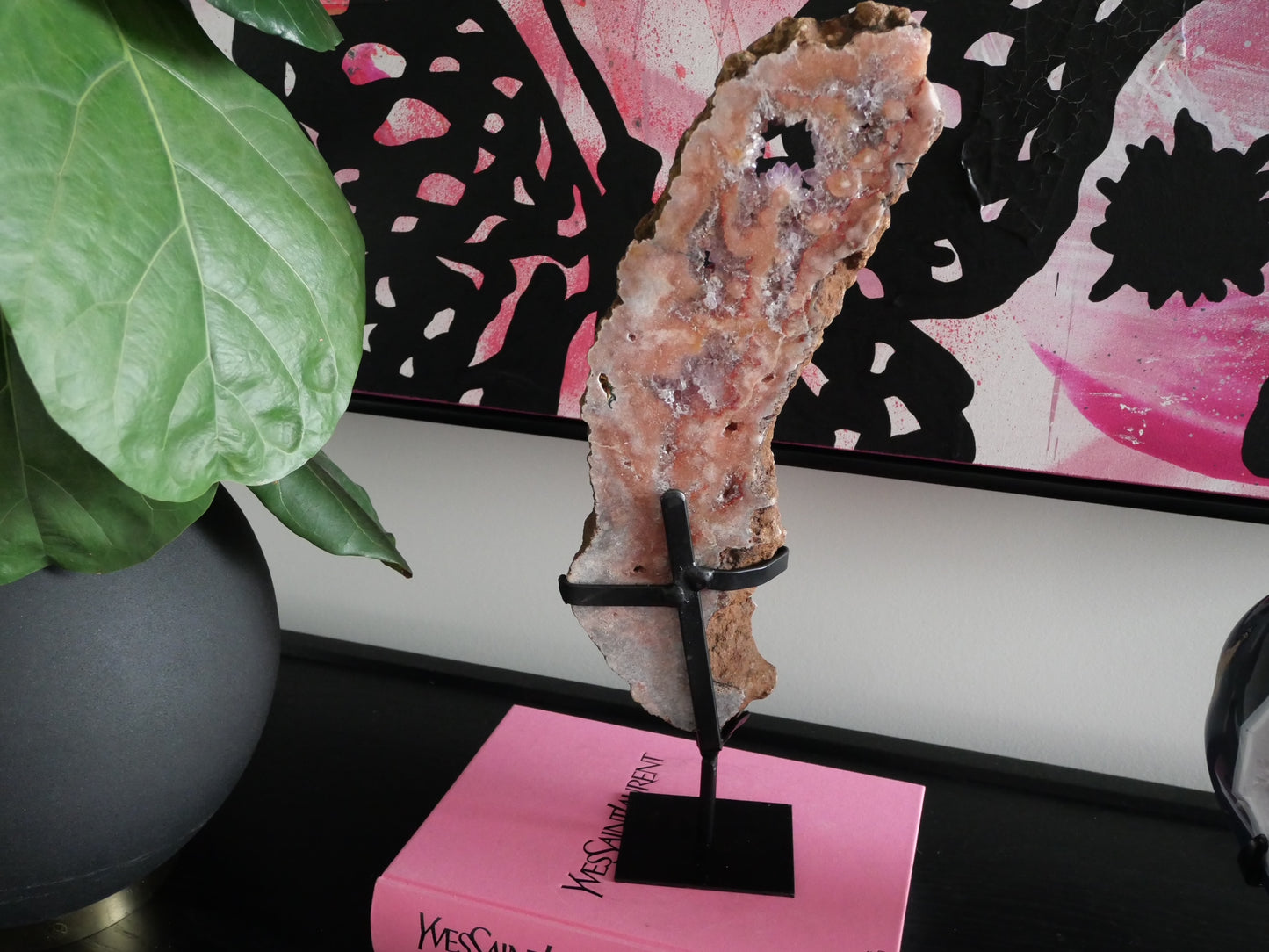 Pink Amethyst High Grade Slab on a Stand No 304