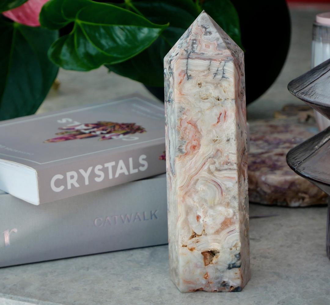 Pink Crazy Lace Agate Tower No 73