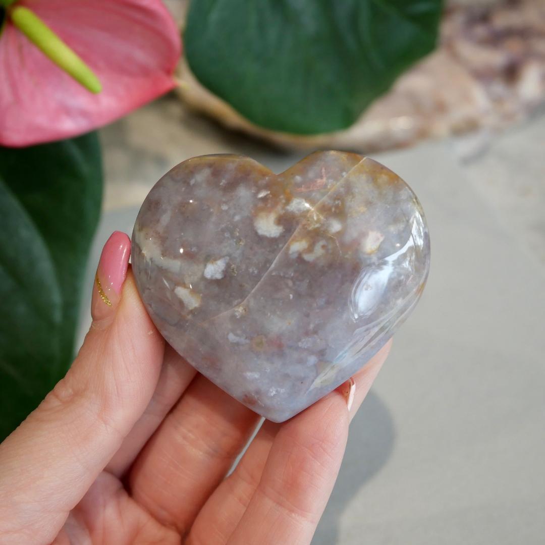 Pink Ocean Jasper Heart No 13