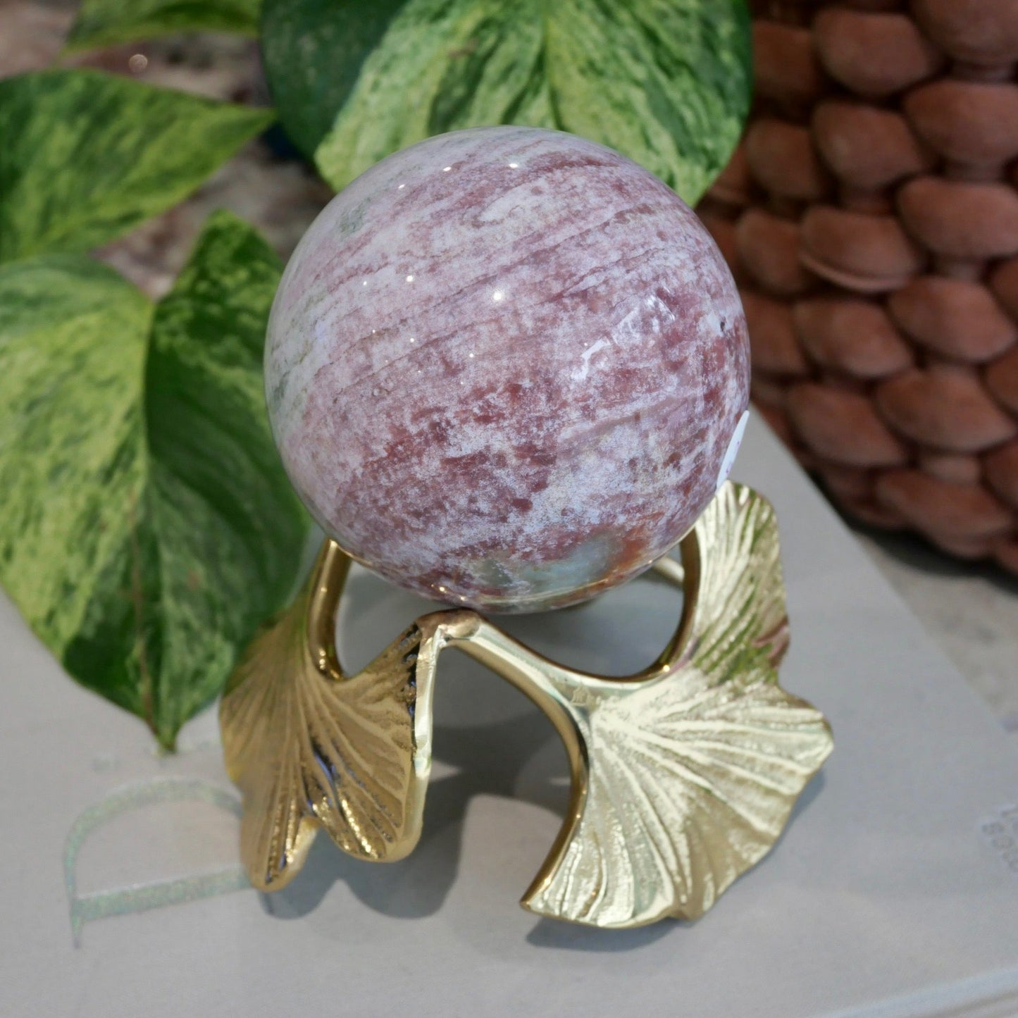 Pink Ocean Jasper Sphere No 52