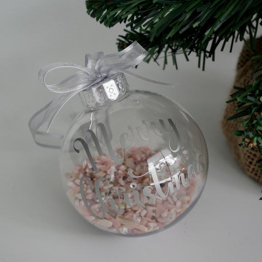 Pink Opal Christmas Bauble Decoration