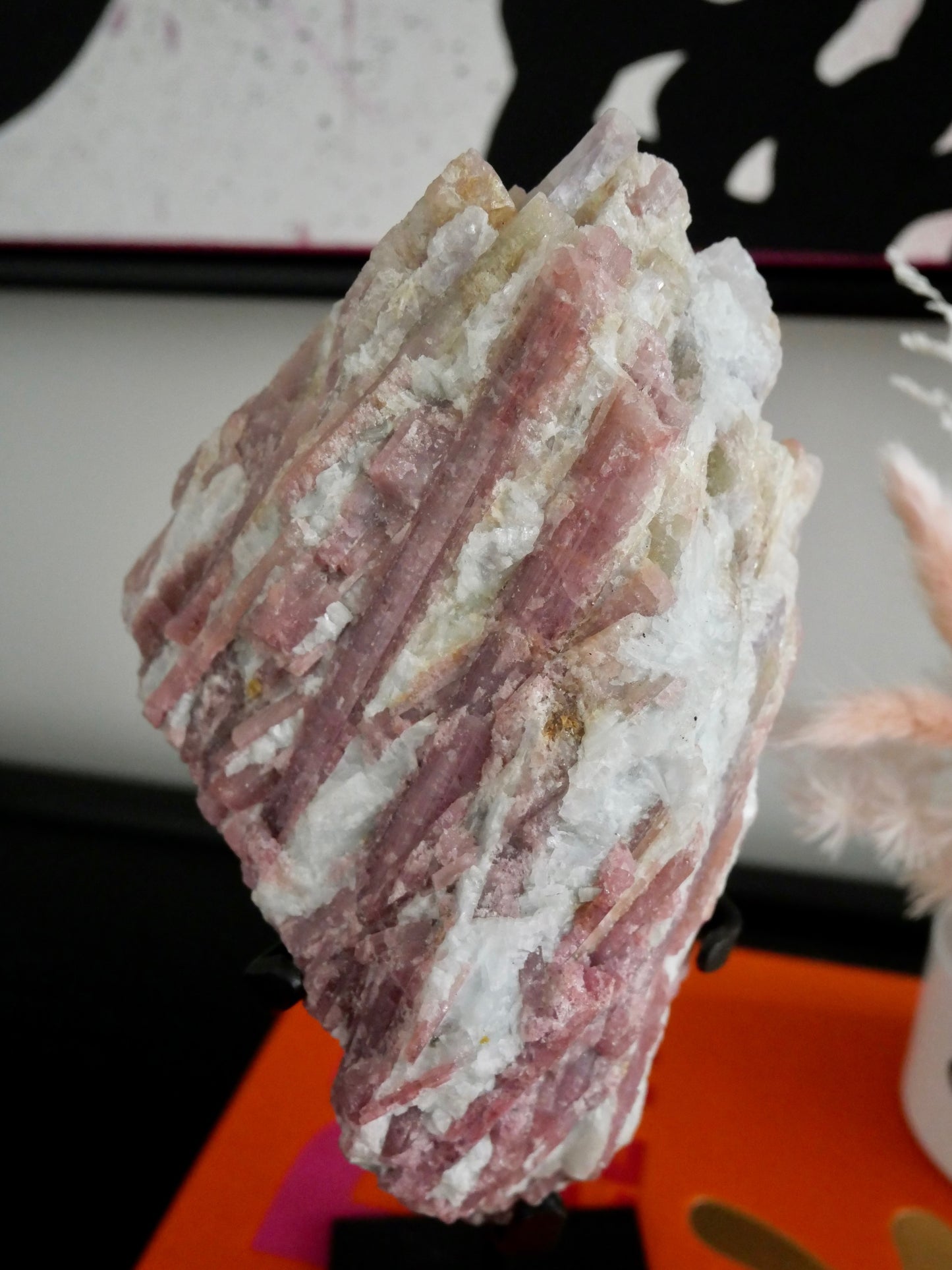 Raw High Grade Pink Tourmaline on Stand No 372